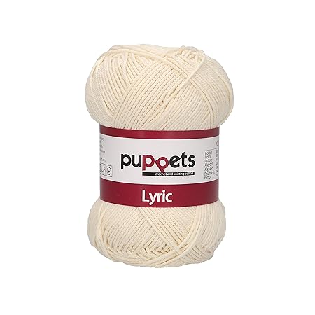 Puppets Lyric Stärke 8 4572008-05002 beige Häkelgarn, 100% Baumwolle