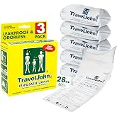 TravelJohn Disposable Urinal Bags &ndash; Leakproof &ndash; (TJ1A-C) | Road Trip Essentials for Men, Women &amp; Kids &ndash; Odorless Portable Urine Bags &ndash; Ideal for Camping, Emergencies &amp; Long Car Rides