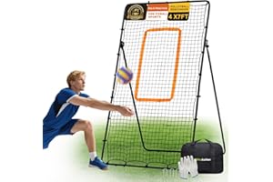 Volleyball Rebounder Net, with Carry Bag, Stable 5 Angles Adjustable Training Equipment Net for Indoor/Outdoor, Baseball, Sof