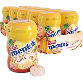 Mentos Pure Fresh Sugar‑Free Chewing Gum, Tropical, 10 Pieces (Pack of 10) | Mini Pack Size, Chewing Gum with Xylitol, Perfect for Long Lasting Fresh Breath at School, Work &amp; Travel