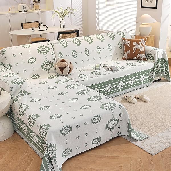 ROYHOM SECTIONAL COUCH COVERS 2 PIECES, L SHAPED...