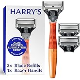 Harry's Original Handle - Men's Shaving Kit for Daily Use - Men's Razor & 3 Razor Blade Refills - 5 Sharp Blades - Lubricatio