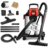 Shop-Vac 5 Gallon 4.0 Peak HP Wet/Dry Vacuum with Blower Function | Stainless Steel Tank, Portable Shop Vacuum with Wheels, Includes Filters, Hose &amp; Accessories, Ideal for Garage and Workshop