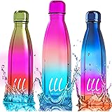 Reusable Stainless Steel Water Bottle, Vacuum Insulated, Ecofriendly for Hot or Cold Drinks, 17 Ounce / 500 mL, Leakproof Screw Top, Keeps Drinks Hot Up to 12 Hr & Cold for 24