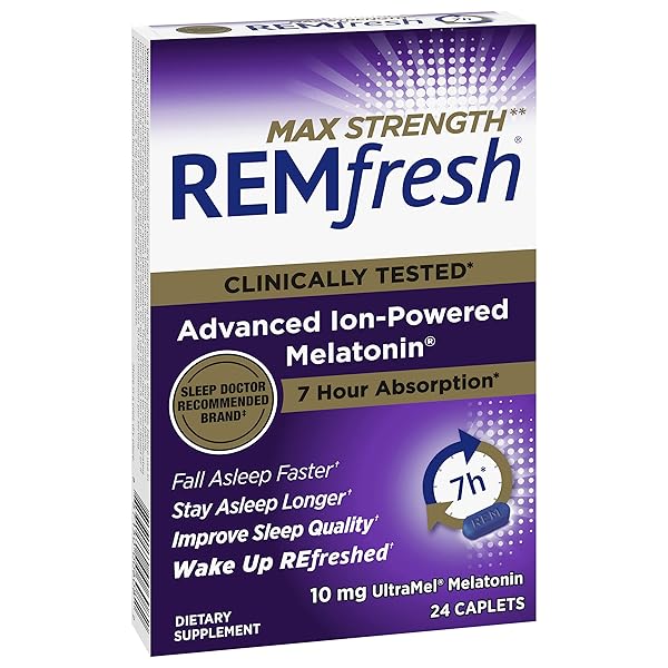 REMFRESH MAX STRENGTH 10MG MELATONIN, 24 CAPLETS (PACKAGING MAY VARY)