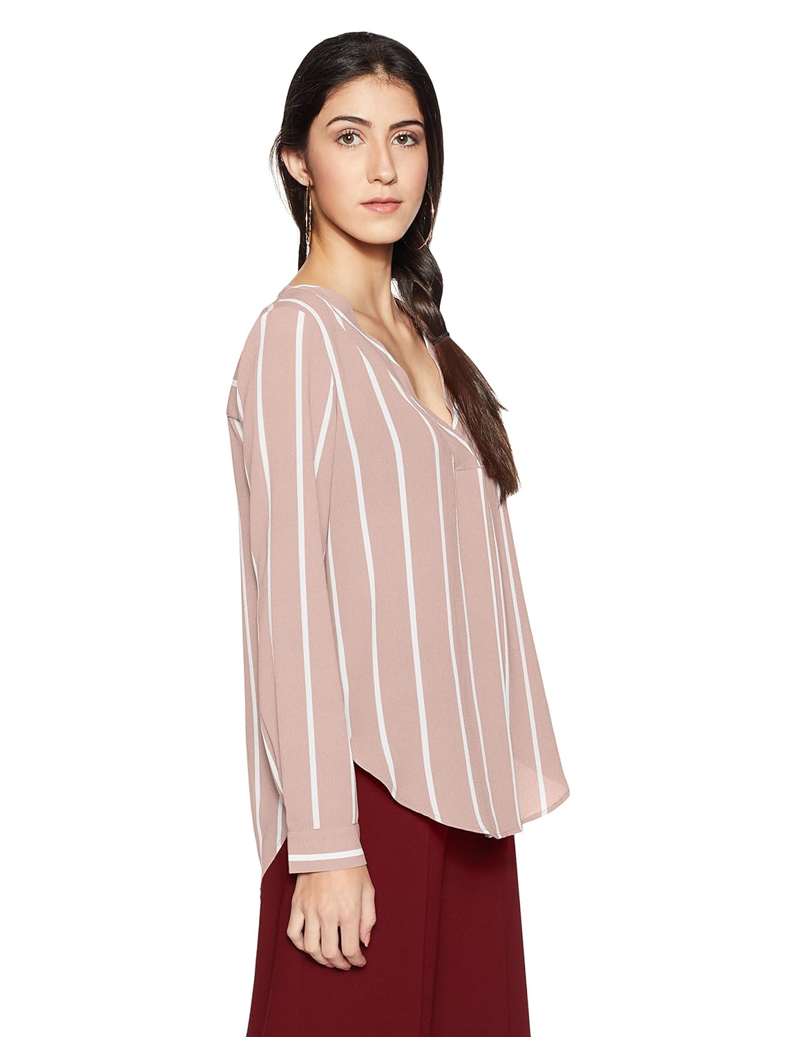 forever 21 women's striped regular fit shirt