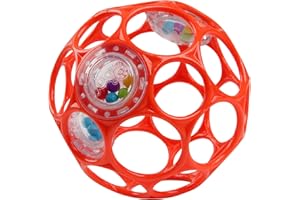 Bright Starts Oball Easy-Grasp Rattle BPA-Free Infant Toy in Red, Age Newborn and up, 4 Inches