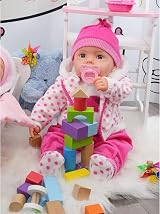 The Magic Toy Shop BiBi Doll 20in Baby Girl with Sounds Polka Dot Outfit view 4