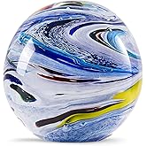 EUSTUMA Hand Blown Glass Figurines Ball Planet,Paperweight Glass Ball,Home Decor Collectible,Space Museum Decor,Office Decor Outer Space Lovers