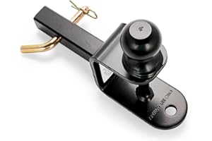 Black Boar UTV ATV Multi-Hitch - Features 2” Hitch Ball, 1-1/4” Shank - 6” (L) Shank - Hitch Ball has 2” Rise & Rated for 2,000lbs - Use w/Utility Trailers, Tow Straps & Other ATV Accessories (66024)