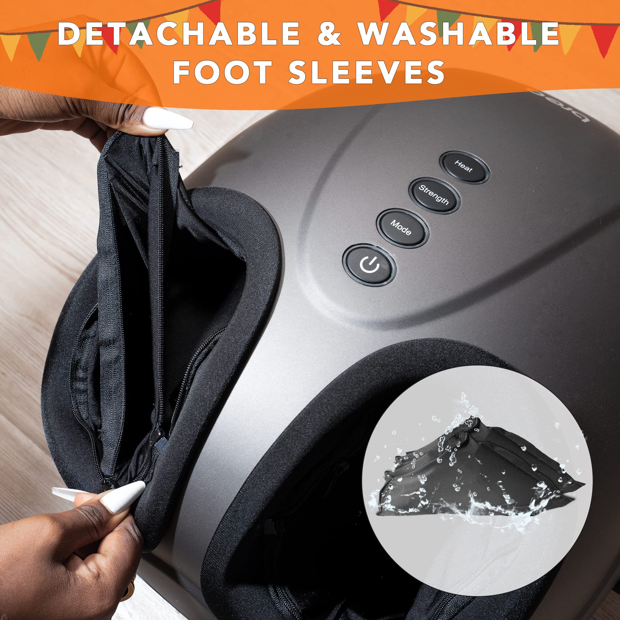 Breo Shiatsu Foot Massager with Soothing Heat, Deep Tissue Massage Machine for Relax Gifts, Family, Mom, Dad, Christmas, Fits Feet Up to Men Size 12