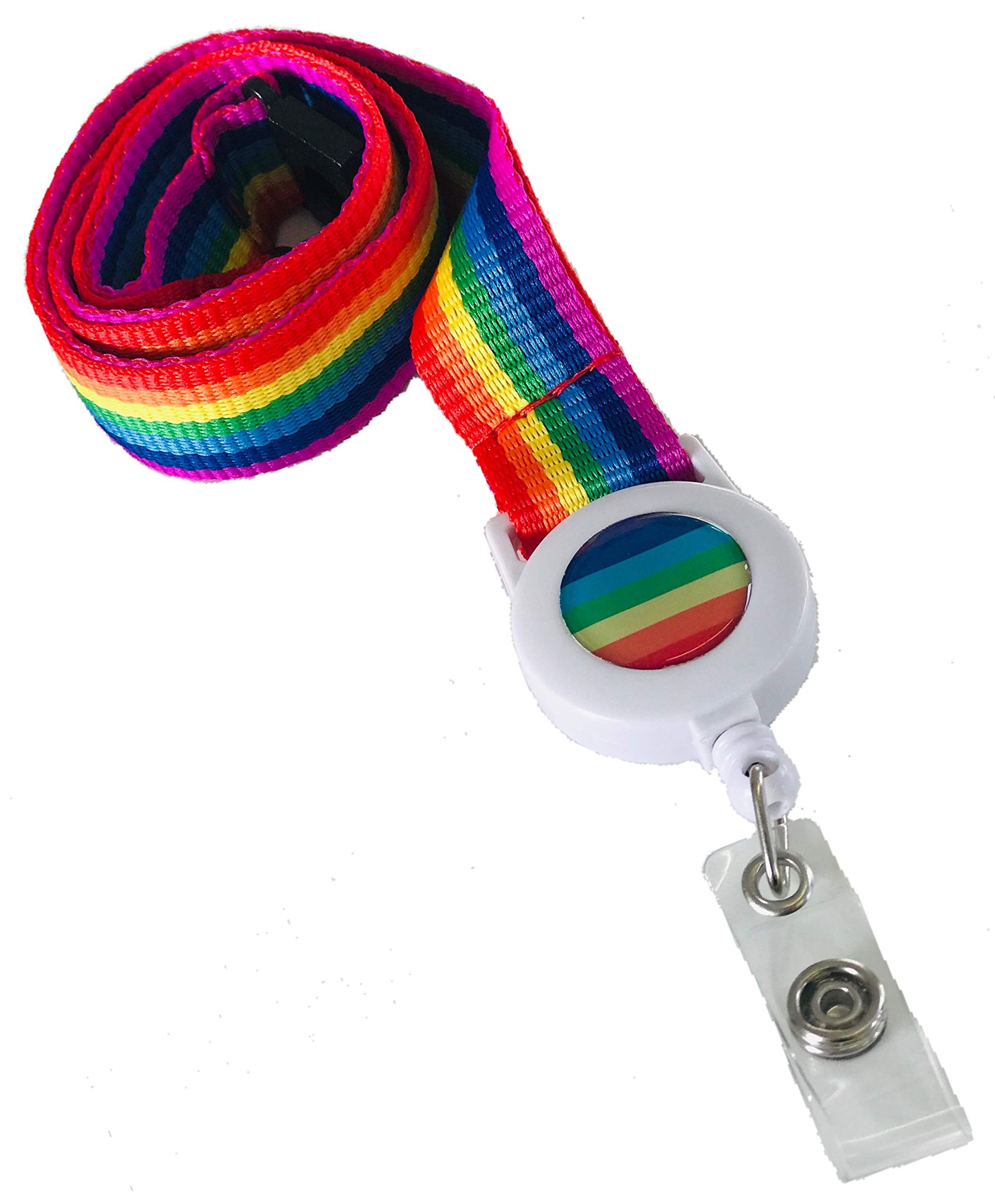 20mm Badge Reel Lanyard with Safety Breakaway (Rainbow)