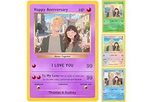 Custom Poke Cards with Case Bulk Personalized Trainer or Character Card with Photo Name Great Gift for Couples Valentines Day