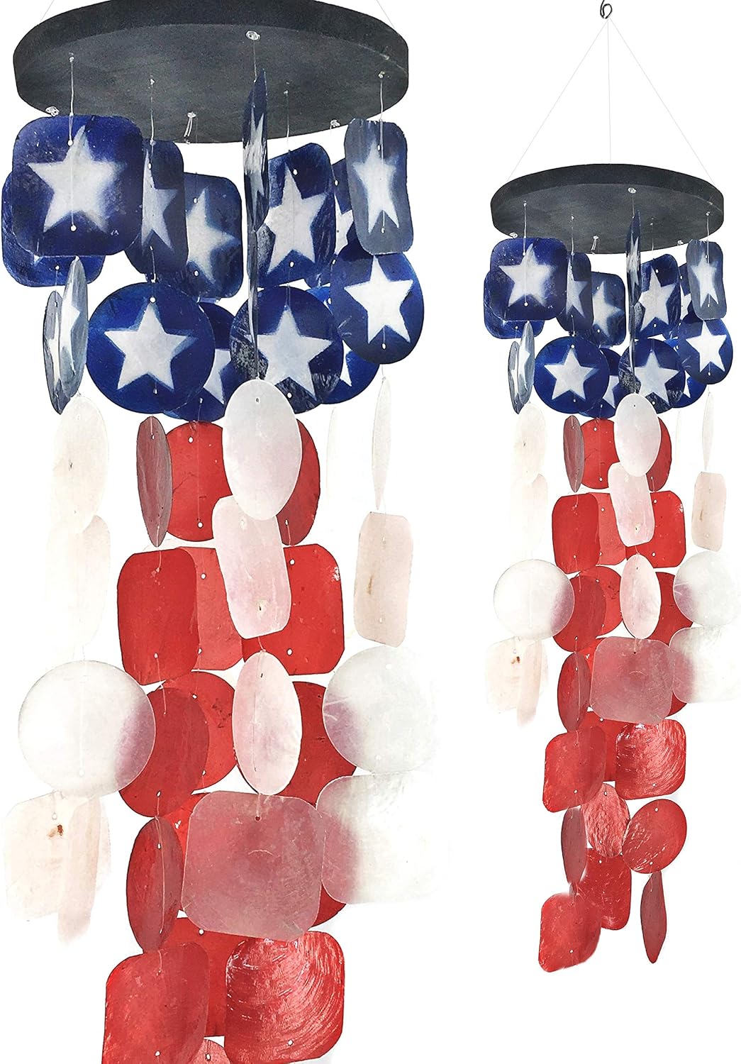 Bellaa 22890 Wind Chimes Outdoor Large Chime Garden Gifts for Mom Memorial Sympathy Windchimes Patio Yard Unique Home Decor Handmade Bamboo Wood Sea Glass Colors Rainbow Capiz 27 inch : Garden & Outdoor