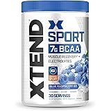 XTEND Sport BCAA Powder Blue Raspberry Ice - Electrolyte Powder for Recovery & Hydration with Amino Acids - 30 Servings