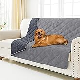 Smiry Waterproof Dog Bed Cover Blanket 52x82, Soft Reversible Pet Blanket, Washable Leakproof Cats Dogs Couch Cover for Sofa, Couch, Furniture, Grey/Dark Grey