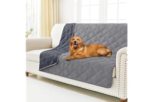 Smiry Waterproof Dog Bed Cover Blanket 52x82, Soft Reversible Pet Blanket, Washable Leakproof Cats Dogs Couch Cover for Sofa, Couch, Furniture, Lattice, Grey/Dark Grey