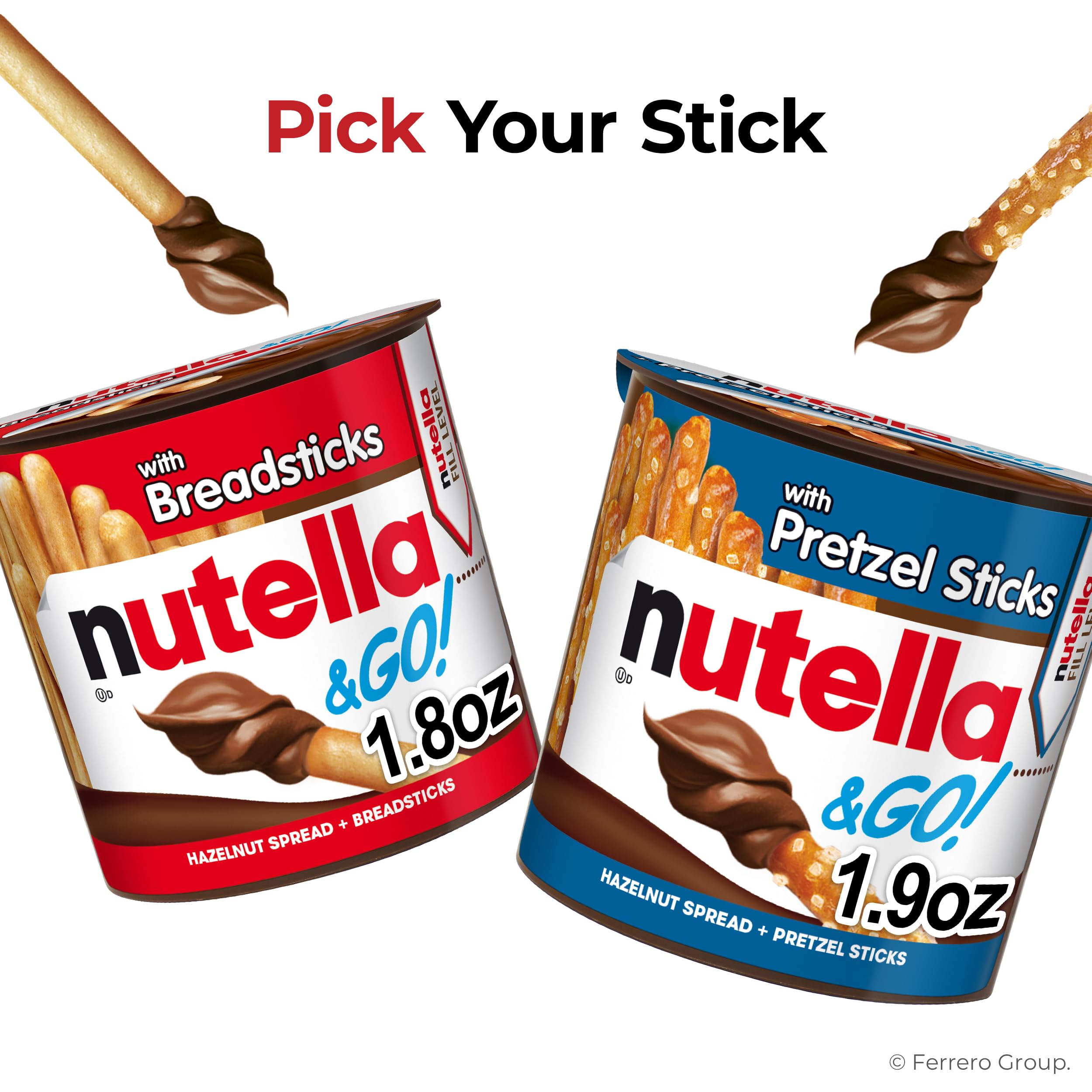 Nutella & Go! Hazelnut Spread with Breadsticks, On-the-Go Snack Cups, 4 Snack Packs, 1.8 oz each
