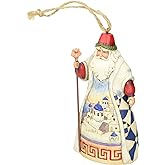 Jim Shore Heartwood Creek Greek Santa Stone Resin Hanging Ornament, 4.5”, Christmas