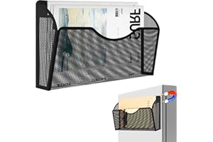 LQPAFZ Magnetic File Holder 1 Pockets File Folder Organizer, Office Hanging Magazine Rack for File Cabinets, Magnetic Paper Holder, No Drilling Mail Organizer for Refrigerator, Office