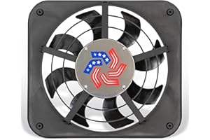 Flex-A-Lite Lo-Profile S-Blade Electric Fan, Puller Fan (123), Car Accessories, 12-1/8 Inches, Black