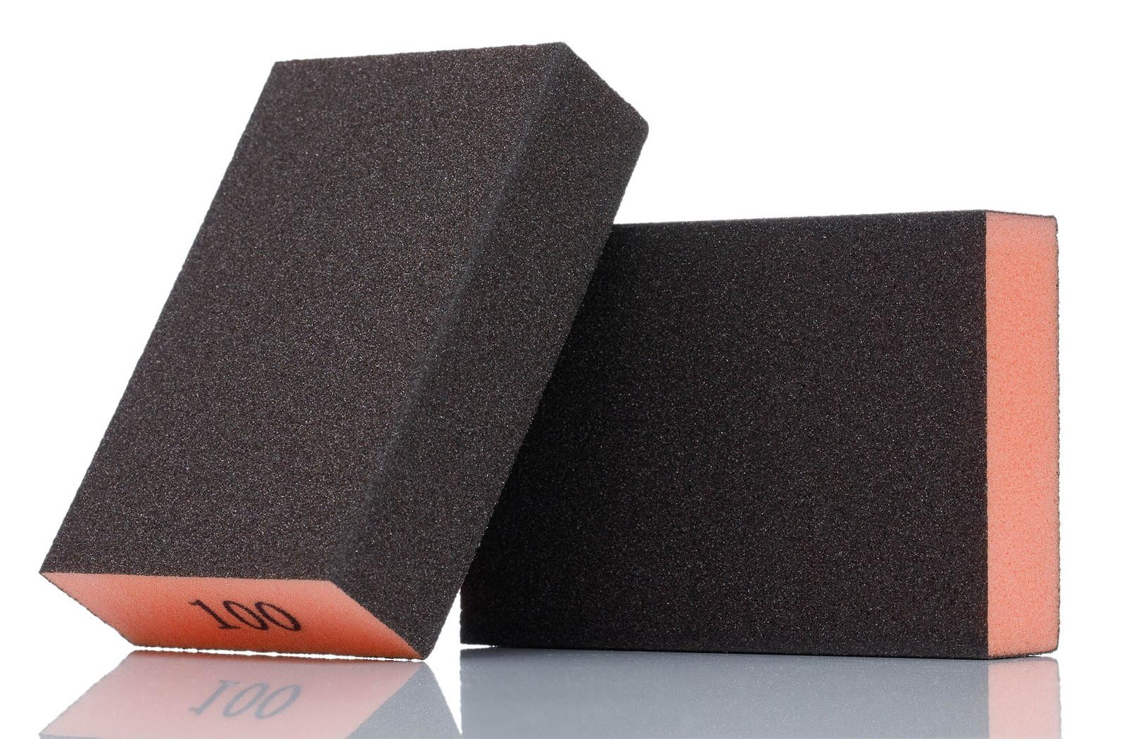 YoiYee Extra Medium Grade Hand Sanding Block (100 grit), Wet and Dry Sponges Sandpaper, Flexible Sand Cube, Polishing Abrasive Foam Pads for Wood/Metal/Plaster Wall/Car/modelling, 2 Pack — image 1