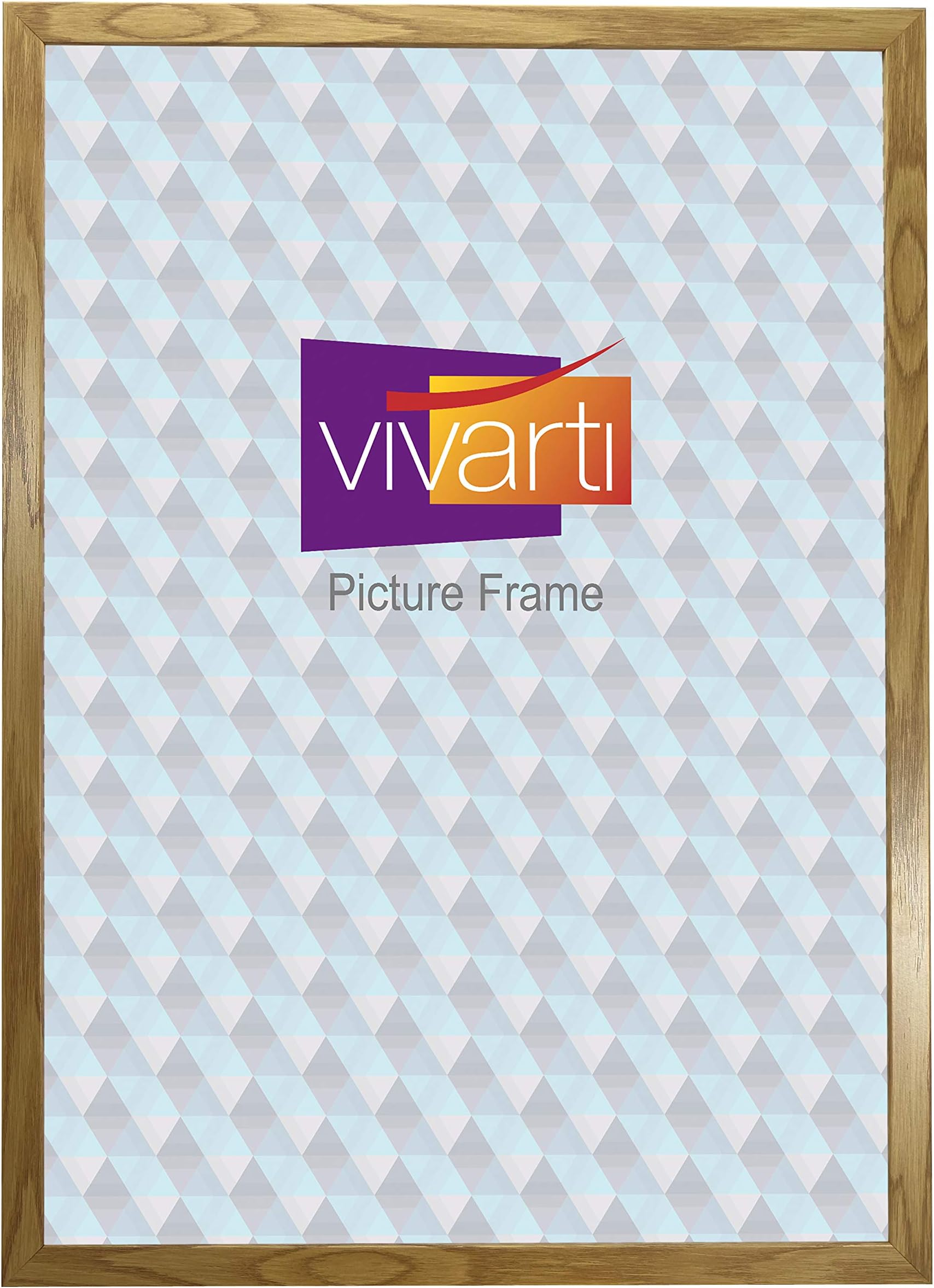 Vivarti Oak Finish Light Wood Picture Frame (Standard Poster Size 61 x 91.5 cm) Portrait or Landscape Photo Frame with Clear Styrene Sheet & Wall Mounted Hook for Photos, Pictures, Posters, Decor, Certificate Frame