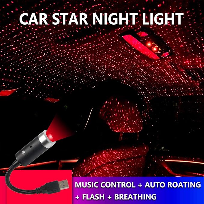 Car Roof Star Night Light, Car Interior Ceiling Light Sound Activated