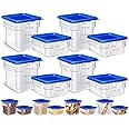 Yungyan 8 Pcs Restaurant Food Storage Containers with Lids Set 2Qt and 4Qt Commercial Restaurant Square Storage Containers Clear Food Cereal Container for Kitchen Freezer and Dishwasher Safe