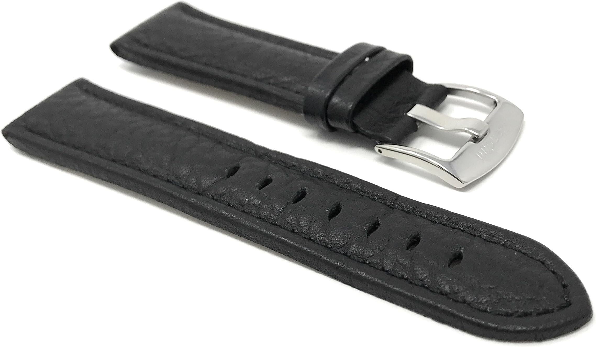 20mm - 22mm Universal Smartwatch Band Strap, Leather, Buffalo Pattern