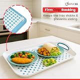 DIVCHI 2-Pack Serving Tray Set Non-Slip with Handles 40.5 x 28.5 cm Blue/White view 6