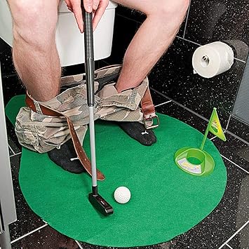 6-teiliges Golfspiel-Set Für Bad & Wc, Inkl. Golf-grün Und Türhänger