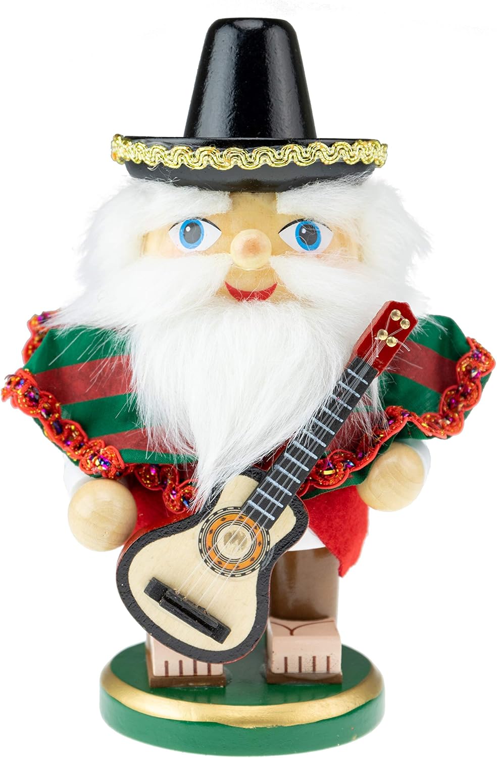 Nutcrackers - Clever Creations Mexican Santa 7 Inch Traditional Wooden Nutcracker, Festive Christmas Décor for Shelves and Tables