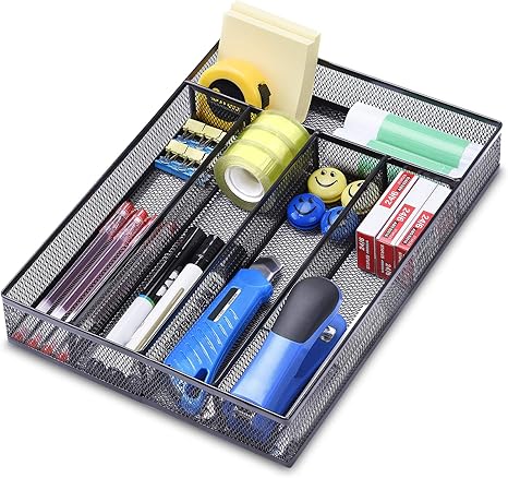 Amazon Co Jp オフィス 整理 トレー 引き出し用 5コンパート 小物入れ 収納トレイ 金属製収納ケース 黒い Diy 工具 ガーデン