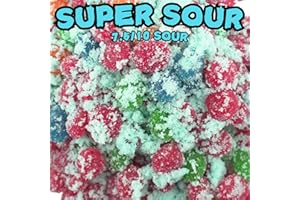 Cuza Candies Super Sour Blue Raspberry Gushers – Super Sour Candy – Sour Gummies – Viral TikTok Candy – Sour Gushers in Resealable Container (12 Ounce, Blue-Raspberry: Super Sour)