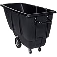 Vestil TDT-50-LD-BLACK Plastic Light Duty Tilt Truck 1/2 Cubic Yard 450 Lb. Capacity Black