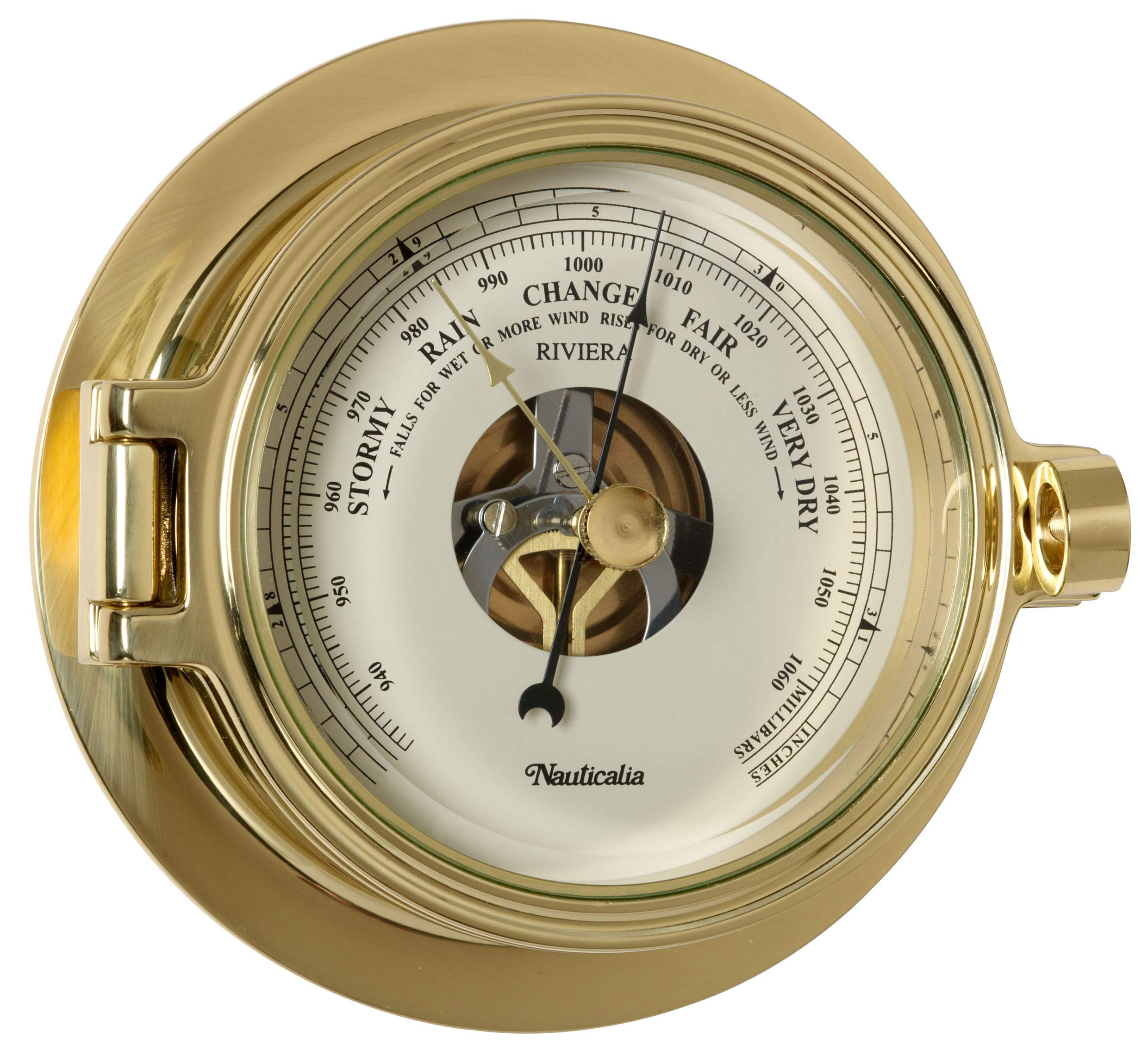 Nauticalia 6781 Brass Riviera Barometer, messing