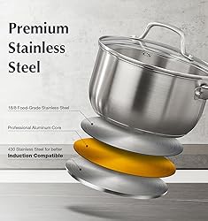 KOCH SYSTEME CS Stainless Steel Saucepan Set, 1QT