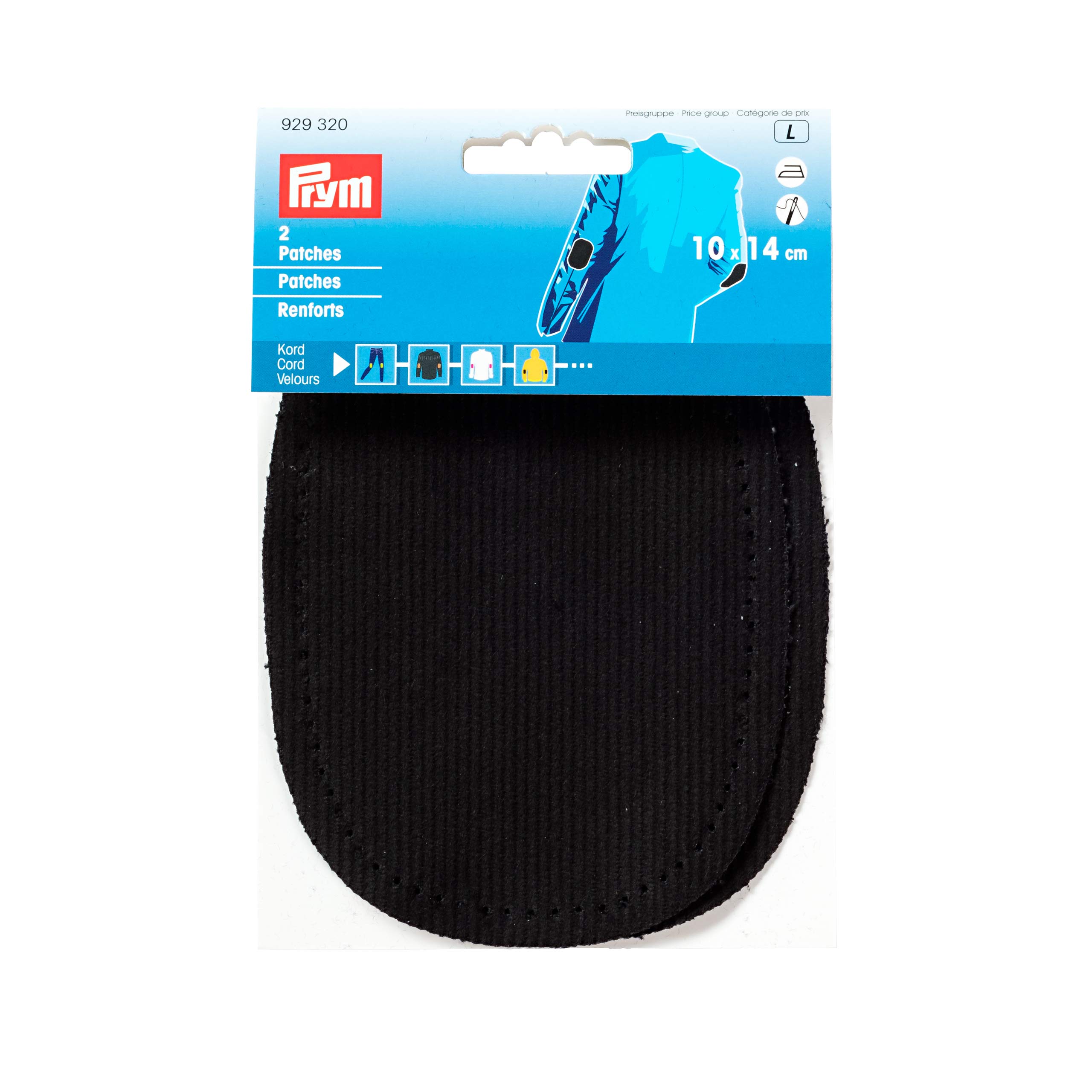 Prym Patches Cord for Ironing/Sewing on 14x10 cm Black, 929320-1