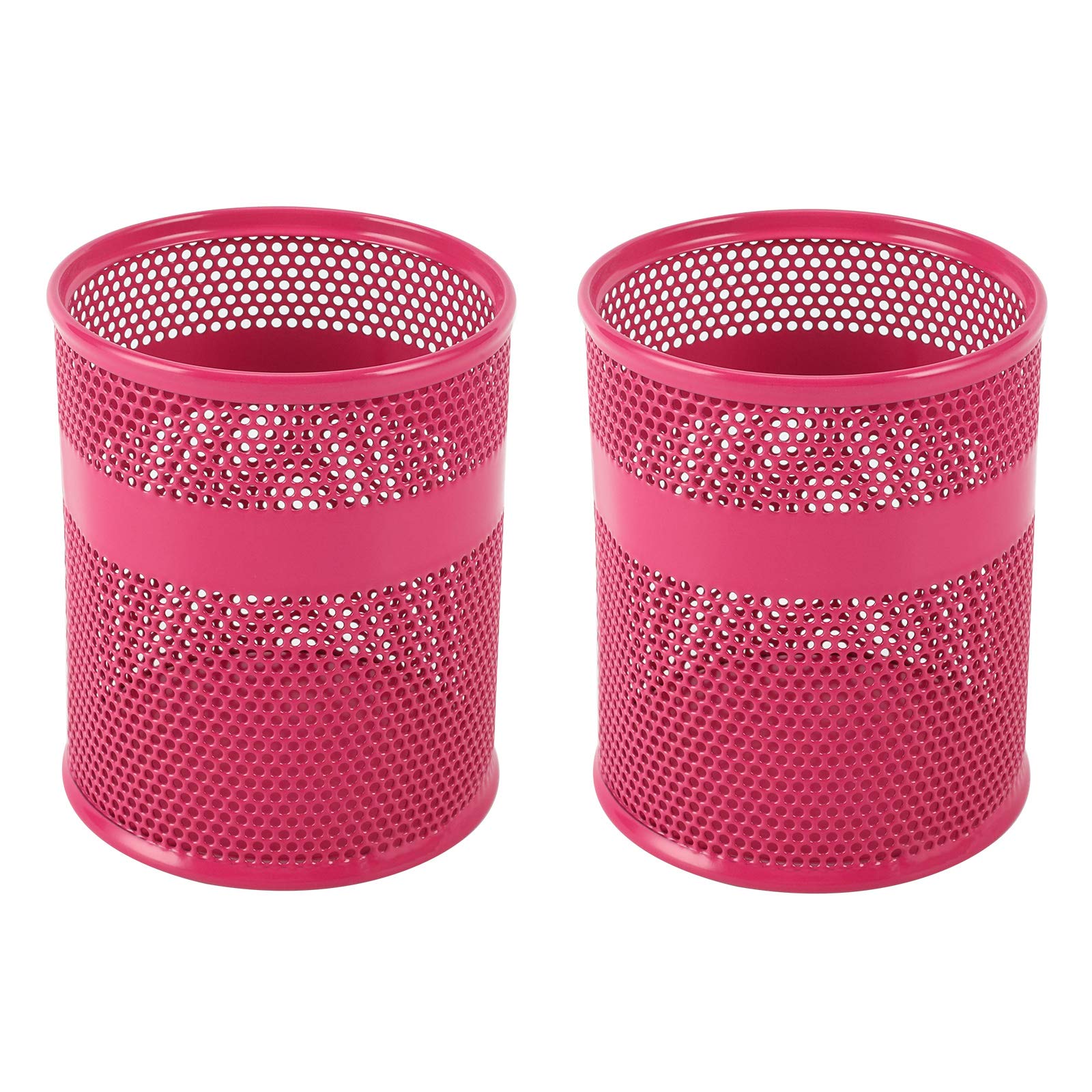 EasyPAG Mesh Desk Tidy Pen Pot Pencil Holder Makeup Brushes Storage Stationery Organiser,Pack of 2,Pink