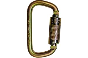 WestFall Pro 7410 4 1/2 in Steel Carabiner, ANSI 30kN Heavy Duty Auto Twist Lock Carabiner Clip, Construction, Tower Climbing, Utility Fall Protection