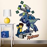 The Lego Movie 2 Captain Rex and Rexcon Rex-o-Saurus Staticker - Non-Adhesive, Static Cling Wall Decor for Bedroom, Game Room