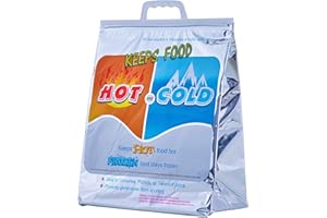 Superio Hot and Cold Insulated Bags for Food Delivery, Grocery Shopping Bags, Food Storage for Hot and Frozen Food for Travel, Disposable Cooler Bag, Reinforced Thermal Lunch Bag (1, 13"x7"x15.5")