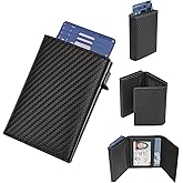 GRALEON Card Wallet for Men,Slim Minimalist Wallet 10-14 Cards,Smart Pop Up Wallets with Money Clip& ID Window,RFID Front Pocket Credit Card Holder, Gifts for Men(Carbon Fiber)