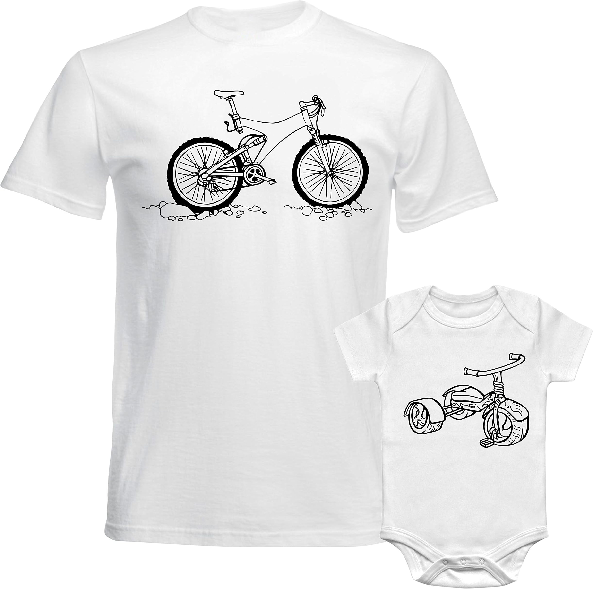 SUPERPRAISE Family Matching T Shirts Dad Son Daddy Daughter Outfit Bicycle Tricycle