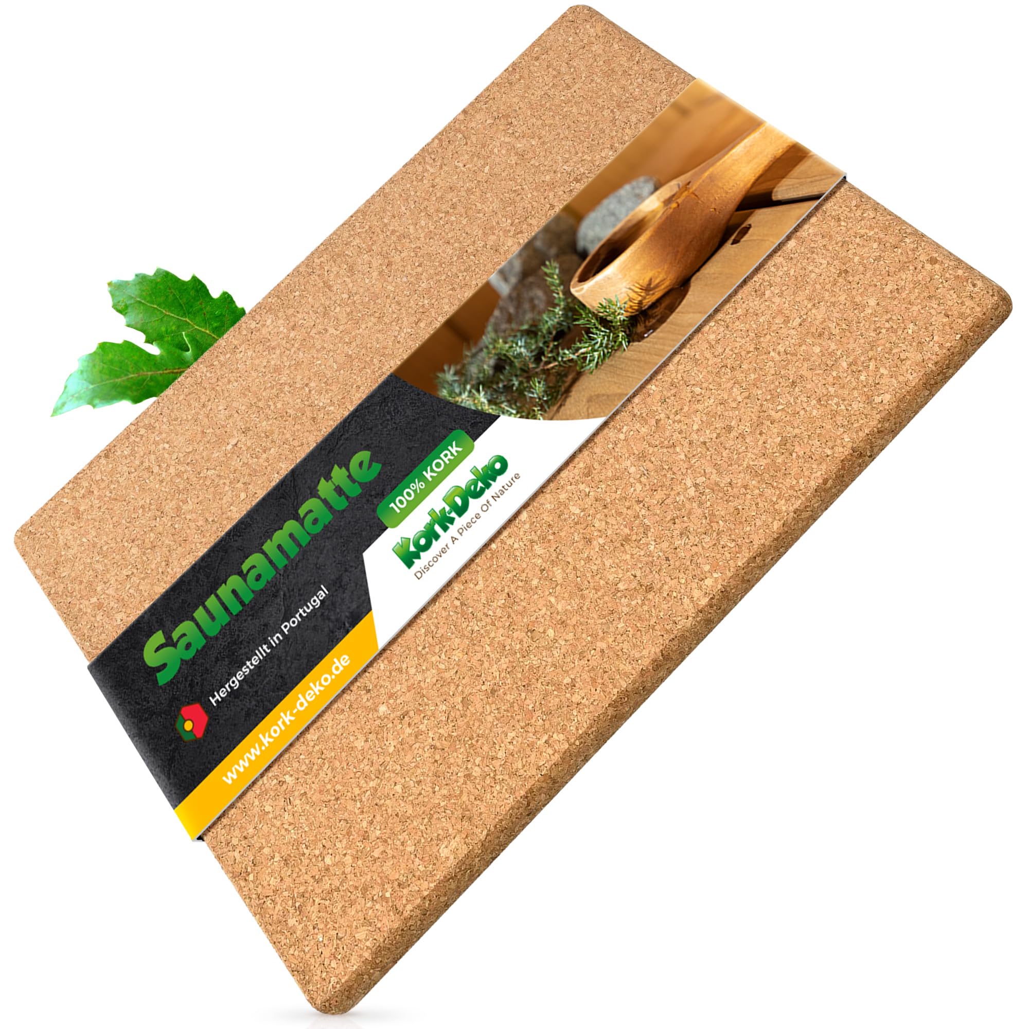 Cork Sauna Mat (Floor Mat for the Sauna) 45 x 30cm | Anti-Slip & Moisture Resistant Mat made from 100% Natural Cork. Cork sheet made from agglomerated cork, perfect for wellness, sauna and as a shower mat