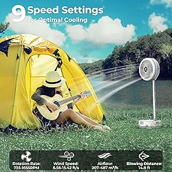40000mAh Battery Operated Oscillating Table Fan