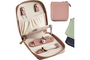 FEMIECHO Travel Jewelry Organizer Case - for Tangle-Free Necklaces, Earrings, Rings, Bracelets Storage, Travel Essentials, Fa