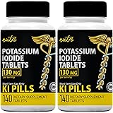 Potassium Iodide Radiation Tablets 130 mg (2 Pack) - (280 Tablets) EXP 10/2032 - Potassium Iodine Tablets for Radiation Ki Pi