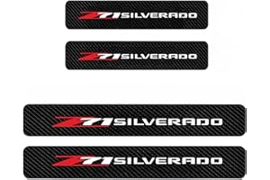 BUGUANGJIAN 4PCS Door sill Fiber Style Decal enhances The Rugged Look of The Door Entry Protection Trim for GMC Colorado Tahoe Suburban Silverado Sierra 1500 Compatible with Z71 Accessories (White)